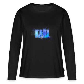 Karl - T-shirt manches longues Premium bio Femme - noir - Devant - Julia (174cm)