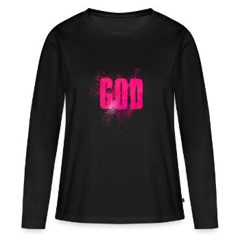 Dieu - T-shirt manches longues Premium bio Femme - noir - Devant - Julia (174cm)