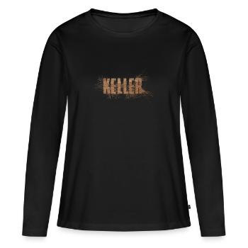 Keller - Frauen Premium Bio Langarmshirt - Schwarz - Vorne - Julia (174cm)