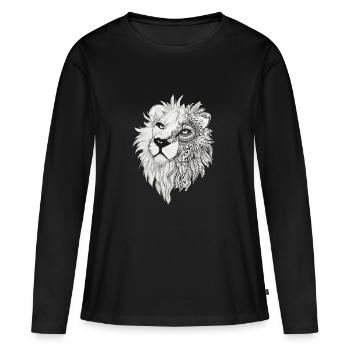 Lion dreaming - Women's Premium Organic Long Sleeve Shirt - black - Front - Julia (174cm)