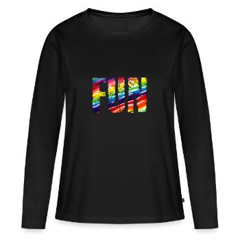 Fun / Fun - T-shirt manches longues Premium bio Femme - noir - Devant - Julia (174cm)