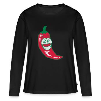 Enthousiaste Chilli - T-shirt manches longues Premium bio Femme - noir - Devant - Julia (174cm)