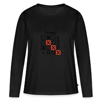 Sortir des sentiers battus - T-shirt manches longues Premium bio Femme - noir - Devant - Julia (174cm)
