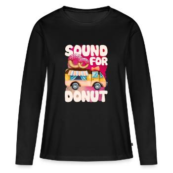 Sound For Donut - T-shirt manches longues Premium bio Femme - noir - Devant - Julia (174cm)