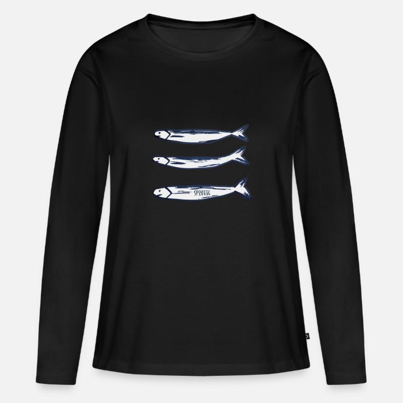 Sprotte - Frauen Premium Bio Langarmshirt - Schwarz