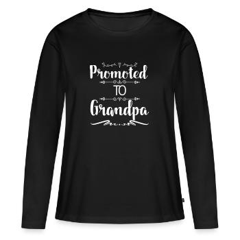 Zum Opa befördert - Frauen Premium Bio Langarmshirt - Schwarz - Vorne - Julia (174cm)