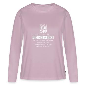 Head Chef - Women's Premium Organic Long Sleeve Shirt - dusky pink - Front - Julia (174cm)