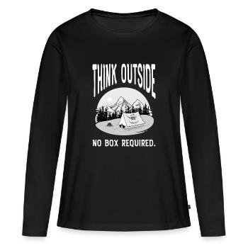 Think Outside - No Box Required - T-shirt manches longues Premium bio Femme - noir - Devant - Julia (174cm)