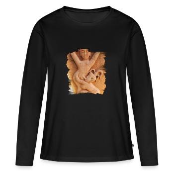 Position 1 - T-shirt manches longues Premium bio Femme - noir - Devant - Julia (174cm)