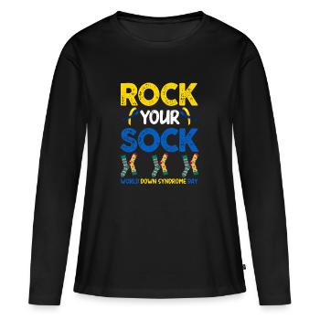 Rock Your Sock - T-shirt manches longues Premium bio Femme - noir - Devant - Julia (174cm)