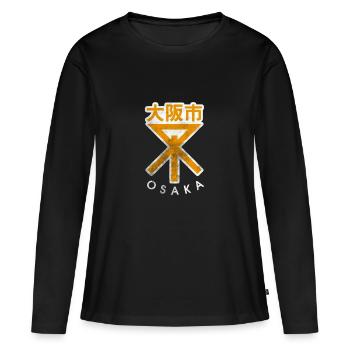 osaka - T-shirt manches longues Premium bio Femme - noir - Devant - Julia (174cm)