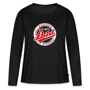 100 Prozent PURE SUPER DAD - Frauen Premium Bio Langarmshirt - Schwarz - Vorne - Julia (174cm)