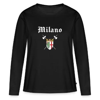 Armoiries de la ville de Milan - T-shirt manches longues Premium bio Femme - noir - Devant - Julia (174cm)