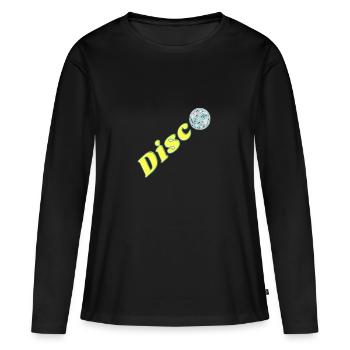 Disco - T-shirt manches longues Premium bio Femme - noir - Devant - Julia (174cm)