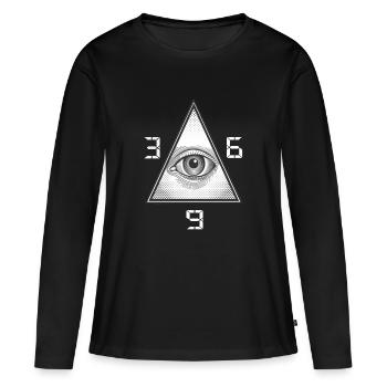 Pyramid All Seeing Eye 369 - Women's Premium Organic Long Sleeve Shirt - black - Front - Julia (174cm)
