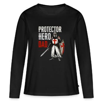 Beschützer, Held, Vater - Templer - Frauen Premium Bio Langarmshirt - Schwarz - Vorne - Julia (174cm)
