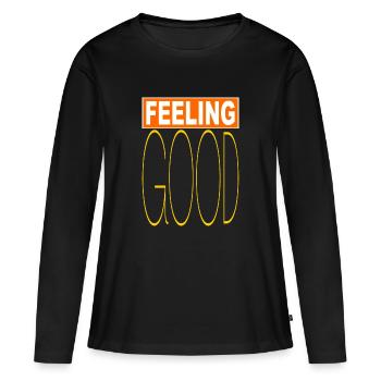 Feeling Good - Women's Premium Organic Long Sleeve Shirt - black - Front - Julia (174cm)