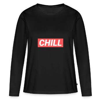 Chill - T-shirt manches longues Premium bio Femme - noir - Devant - Julia (174cm)