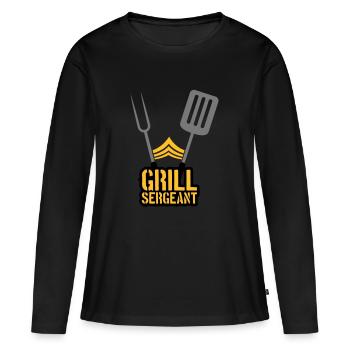Grillparty Grill Sergeant Barbecue - Frauen Premium Bio Langarmshirt - Schwarz - Vorne - Julia (174cm)