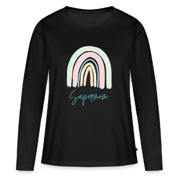 I Am A Supermom - Frauen Premium Bio Langarmshirt - Schwarz - Vorne - Julia (174cm)