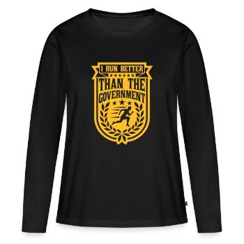 mieux fonctionner que le gouvernement - T-shirt manches longues Premium bio Femme - noir - Devant - Julia (174cm)
