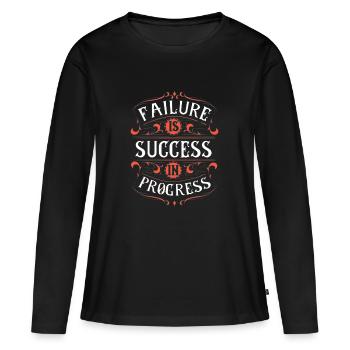 Aus Fehlern lernen - Frauen Premium Bio Langarmshirt - Schwarz - Vorne - Julia (174cm)