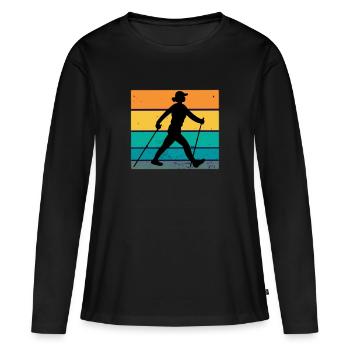 Women hiking - Women's Premium Organic Long Sleeve Shirt - black - Front - Julia (174cm)