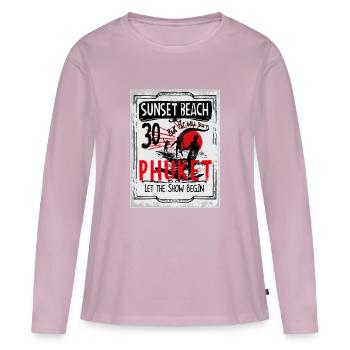 Strand-T-Shirt-Design - Frauen Premium Bio Langarmshirt - Altrosa - Vorne - Julia (174cm)
