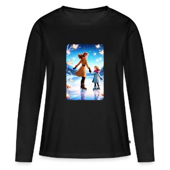 personalized design mother's gift - Women's Premium Organic Long Sleeve Shirt - black - Front - Julia (174cm)