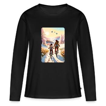 personalized design mother's gift - Women's Premium Organic Long Sleeve Shirt - black - Front - Julia (174cm)