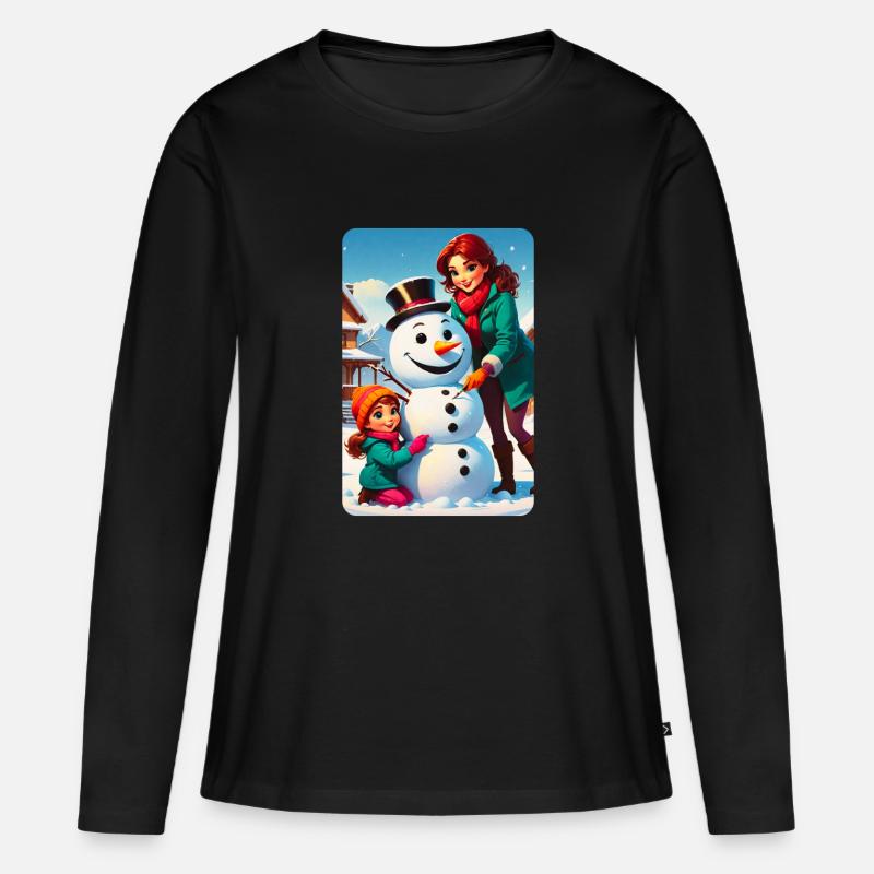 personalisiertes Design-Muttergeschenk - Frauen Premium Bio Langarmshirt - Schwarz