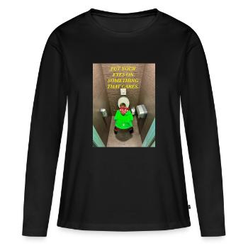 Richten Sie Ihren Blick auf etwas, das Ihnen wichtig ist. - Frauen Premium Bio Langarmshirt - Schwarz - Vorne - Julia (174cm)