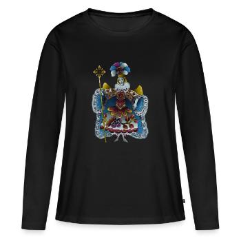 Ange - T-shirt manches longues Premium bio Femme - noir - Devant - Julia (174cm)