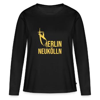 Berlin Neukölln T-Shirt - T-shirt manches longues Premium bio Femme - noir - Devant - Julia (174cm)