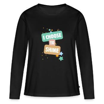 Je choisis de briller - T-shirt manches longues Premium bio Femme - noir - Devant - Julia (174cm)