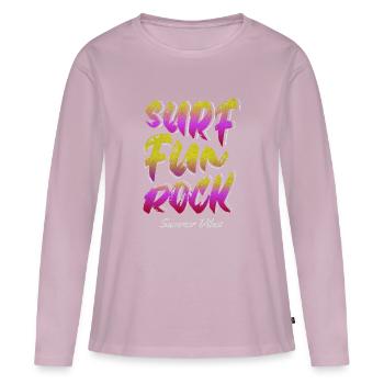 Surf Fun Rock - Women's Premium Organic Long Sleeve Shirt - dusky pink - Front - Julia (174cm)