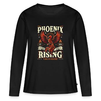 Phoenix Concept Symbol of Rebirth & Resilience - Women's Premium Organic Long Sleeve Shirt - black - Front - Julia (174cm)
