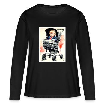 Le plus gros bébé du monde - T-shirt manches longues Premium bio Femme - noir - Devant - Julia (174cm)