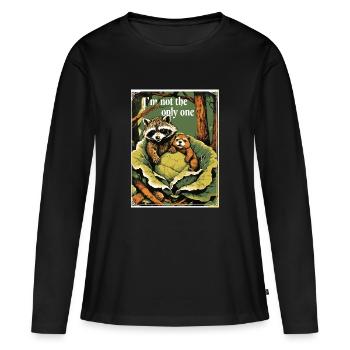 Pas seul - T-shirt manches longues Premium bio Femme - noir - Devant - Julia (174cm)