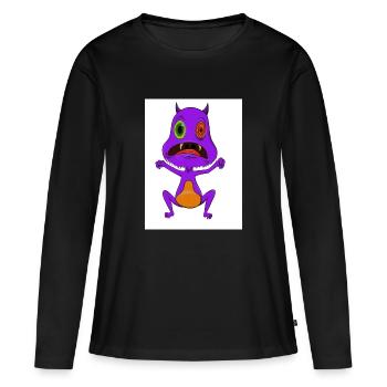 Monstre - T-shirt manches longues Premium bio Femme - noir - Devant - Julia (174cm)