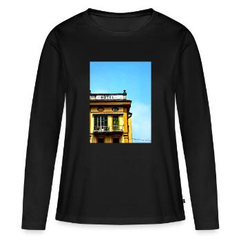 Hotel 50er - Frauen Premium Bio Langarmshirt - Schwarz - Vorne - Julia (174cm)