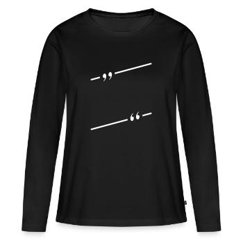 conception graphique simple avec des citations - T-shirt manches longues Premium bio Femme - noir - Devant - Julia (174cm)