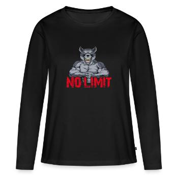 Musculation Musculation Renforcement musculaire Perte de graisse sans limite - T-shirt manches longues Premium bio Femme - noir - Devant - Julia (174cm)
