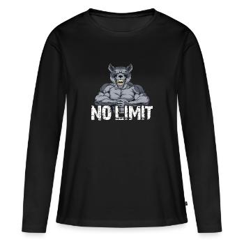 Musculation Musculation Renforcement musculaire Perte de graisse sans limite - T-shirt manches longues Premium bio Femme - noir - Devant - Julia (174cm)