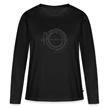 Éléments technologiques Circle - T-shirt manches longues Premium bio Femme - noir - Devant - Julia (174cm)
