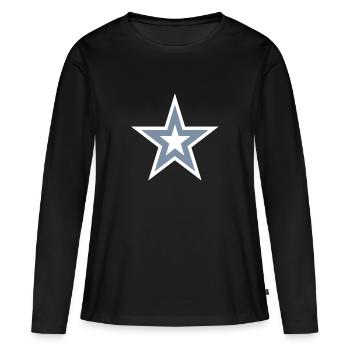 GLÜCKSSTERN - Frauen Premium Bio Langarmshirt - Schwarz - Vorne - Julia (174cm)