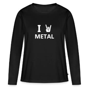 I Love Metal Heavy Metal - T-shirt manches longues Premium bio Femme - noir - Devant - Julia (174cm)