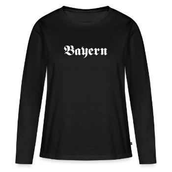 Bavière - T-shirt manches longues Premium bio Femme - noir - Devant - Julia (174cm)