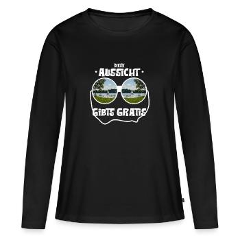 Cette vue est gratuite ! - T-shirt manches longues Premium bio Femme - noir - Devant - Julia (174cm)