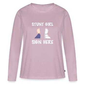 Broken leg - Women's Premium Organic Long Sleeve Shirt - dusky pink - Front - Julia (174cm)
